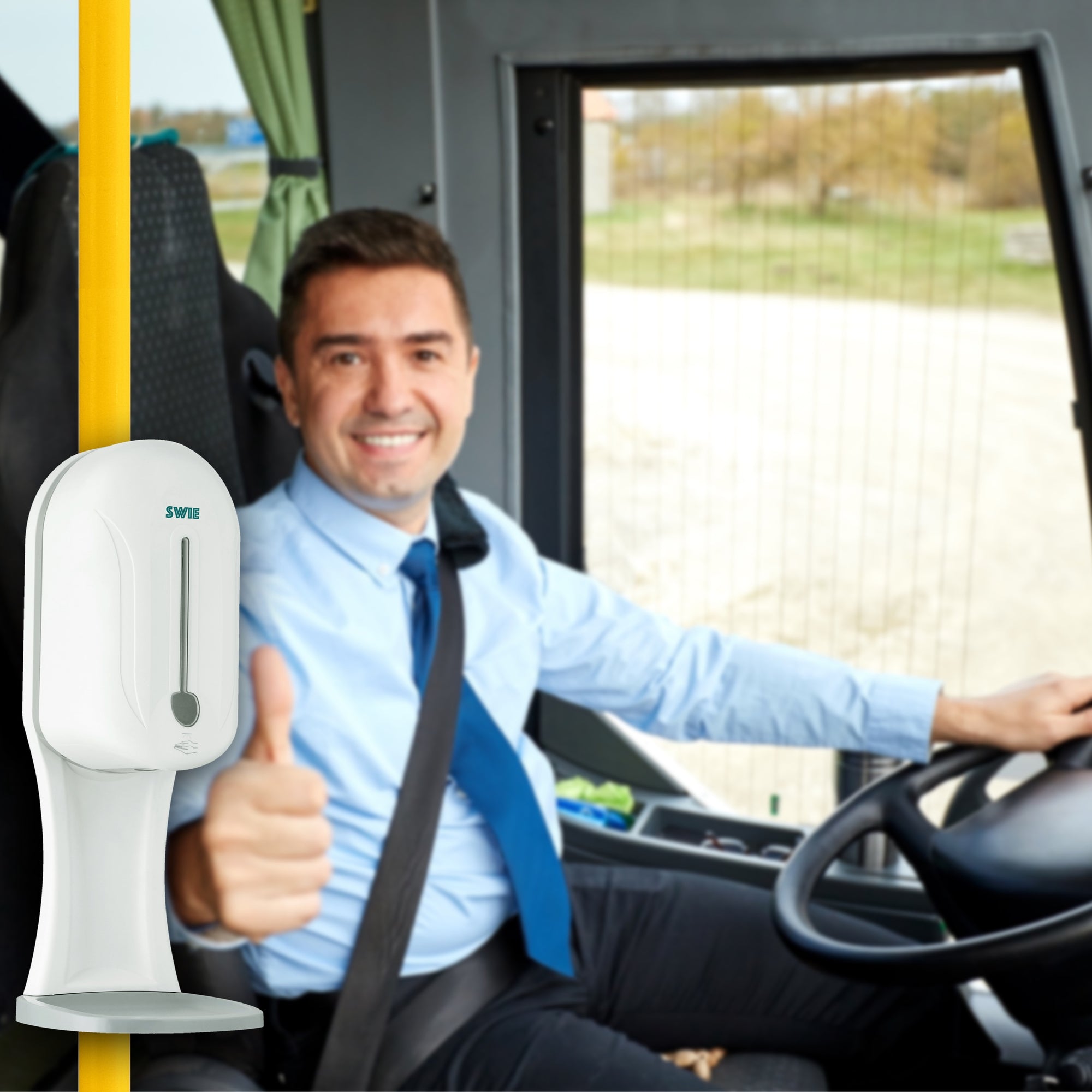 Pole Mounted Automatic Hand Sanitizer/Soap Dispenser